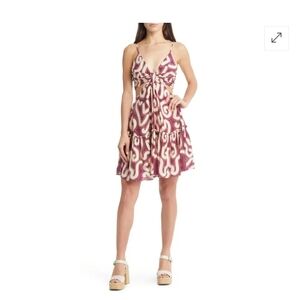 Moon River Vacation Cut Out Patterned Dress